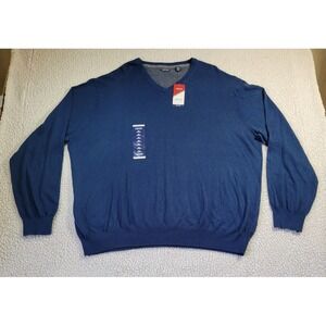 NWT IZOD XXL V-Neck Fieldhouse Sweater Estate Blue‎ Heritage Essentials NWT 2xl
